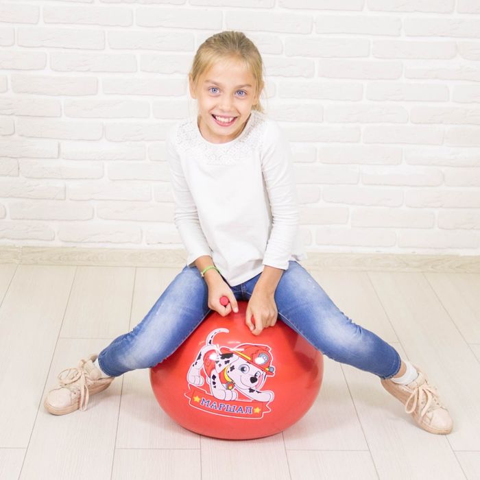 Щенячий патруль. Мяч прыгун с рожками "МАРШАЛ" d=45 см, вес 350 гр, цвета микс