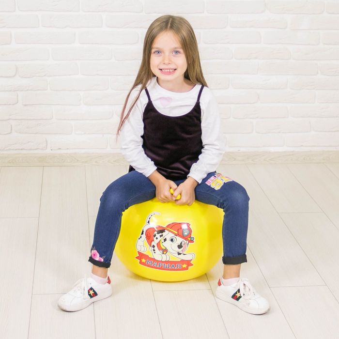 Щенячий патруль. Мяч прыгун с рожками "МАРШАЛ" d=45 см, вес 350 гр, цвета микс