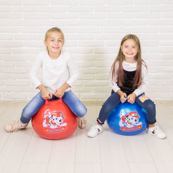 Щенячий патруль. Мяч прыгун с рожками "МАРШАЛ" d=45 см, вес 350 гр, цвета микс