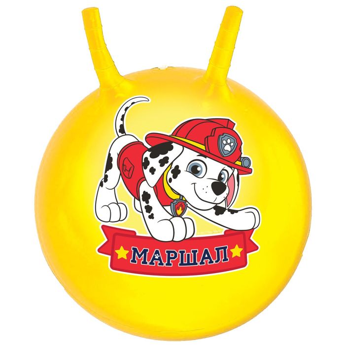 Щенячий патруль. Мяч прыгун с рожками "МАРШАЛ" d=45 см, вес 350 гр, цвета микс