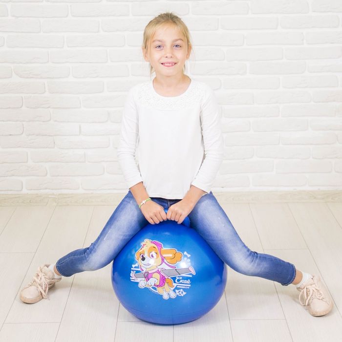 Щенячий патруль. Мяч прыгун массажный с ручками "СКАЙ" d=45 см, вес 350 гр, цвета микс