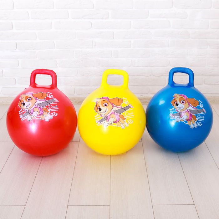 Щенячий патруль. Мяч прыгун массажный с ручками "СКАЙ" d=45 см, вес 350 гр, цвета микс