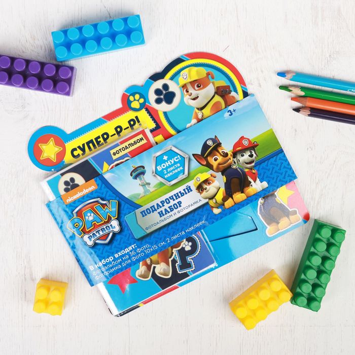 Щенячий патруль. Подарочный набор фоторамка + Щенячий патруль. Фотоальбом 36 листов "Гончик"