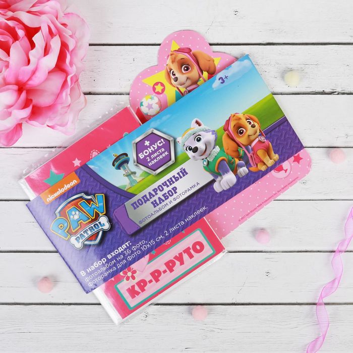 Щенячий патруль. Подарочный набор фоторамка + Щенячий патруль. Фотоальбом 36 листов "Скай и Эверест"