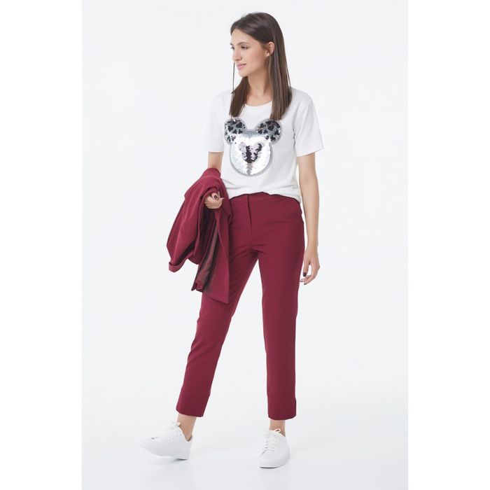 Брюки женские, размер 42, цвет бордовый 472-05
