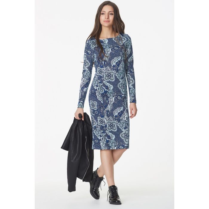 Платье женское, размер 46, цвет синий 109-08-02