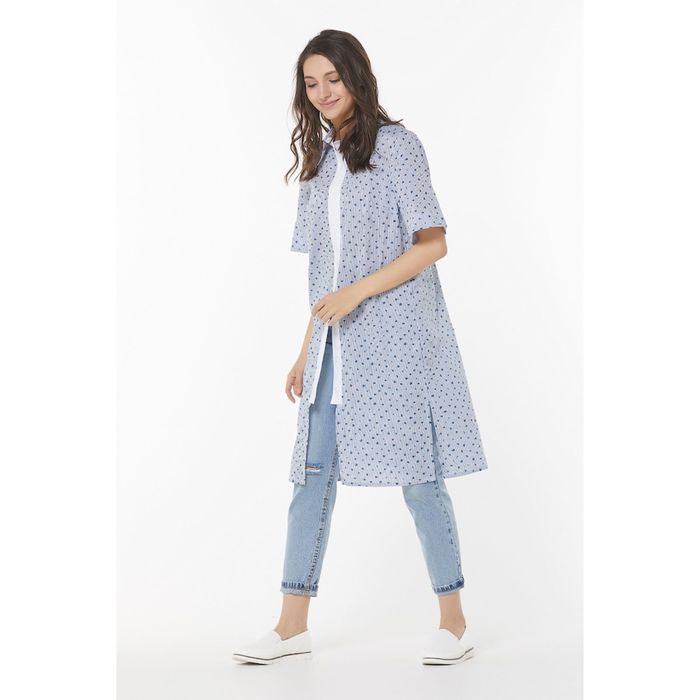 Платье-рубашка женская, размер 48, полоска на белом 126-10