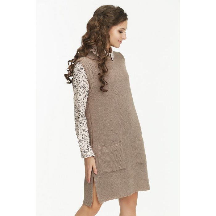 Платье-сарафан женское, размер 42, цвет меланж кофейный 9167-07