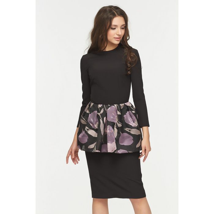 Платье женское, размер 48, цвет чёрный 142-01