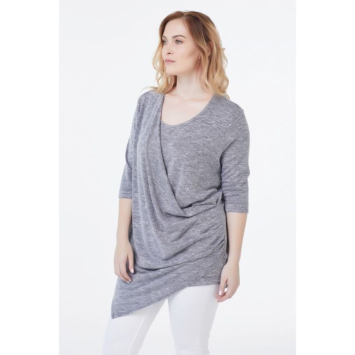 Туника женская, размер 52, цвет серый меланж 2-512-08