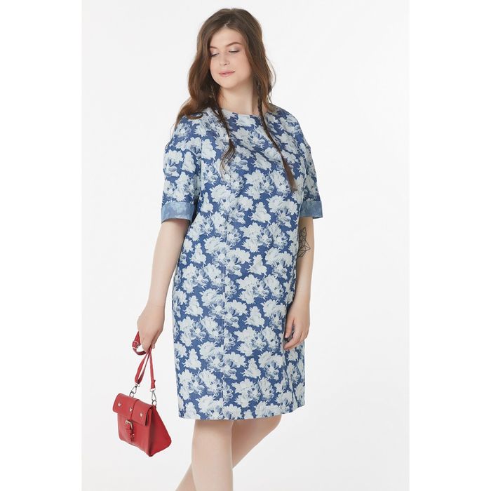 Платье женское, размер 56, цвет джинсовый 2-110-08