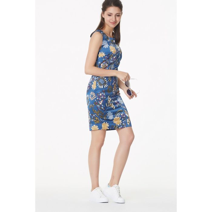 Платье женское, размер 48, цвет синий 708-10