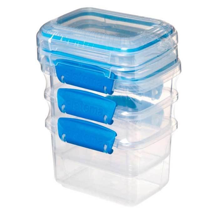 Набор контейнеров Sistema, голубой, 400 мл, 3 шт.