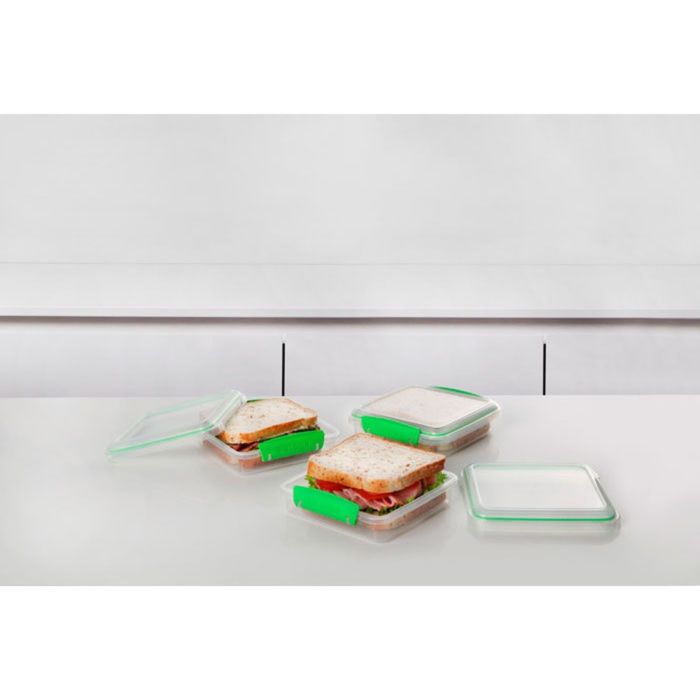 Набор контейнеров для сэндвичей Sistema, зелёный, 450 мл, 3 шт.