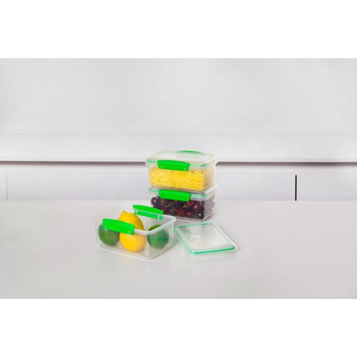 Набор контейнеров Sistema, зелёный, 1 л, 3 шт.