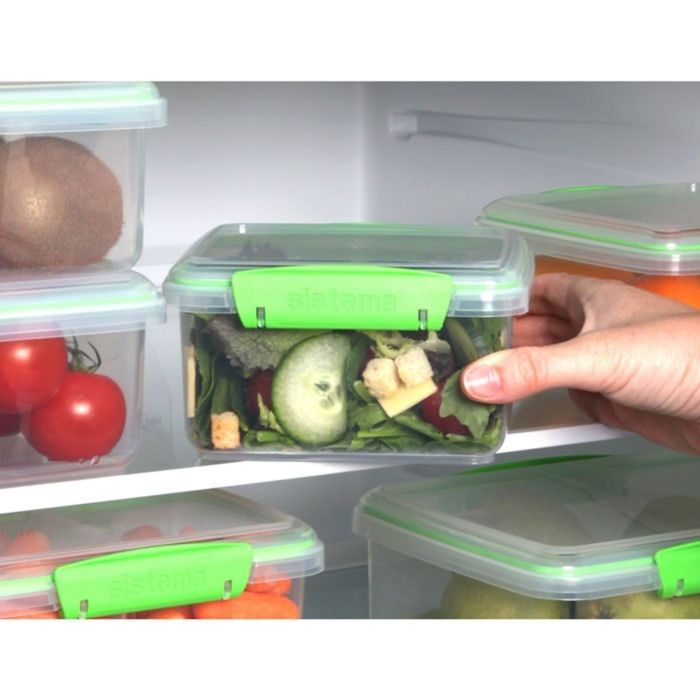 Набор контейнеров Sistema, зелёный, 1,2 л, 3 шт.