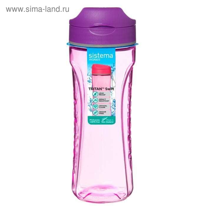Бутылка для воды Sistema, тритан, 600 мл, цвет МИКС бутылка для воды sistema тритан 600 мл цвет микс