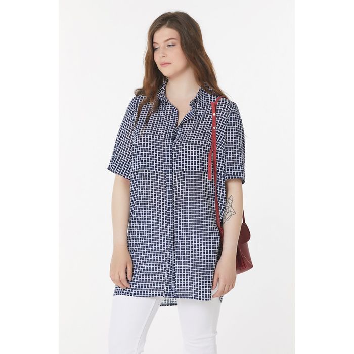 Блуза женская, размер 50, цвет синий 2-207-08