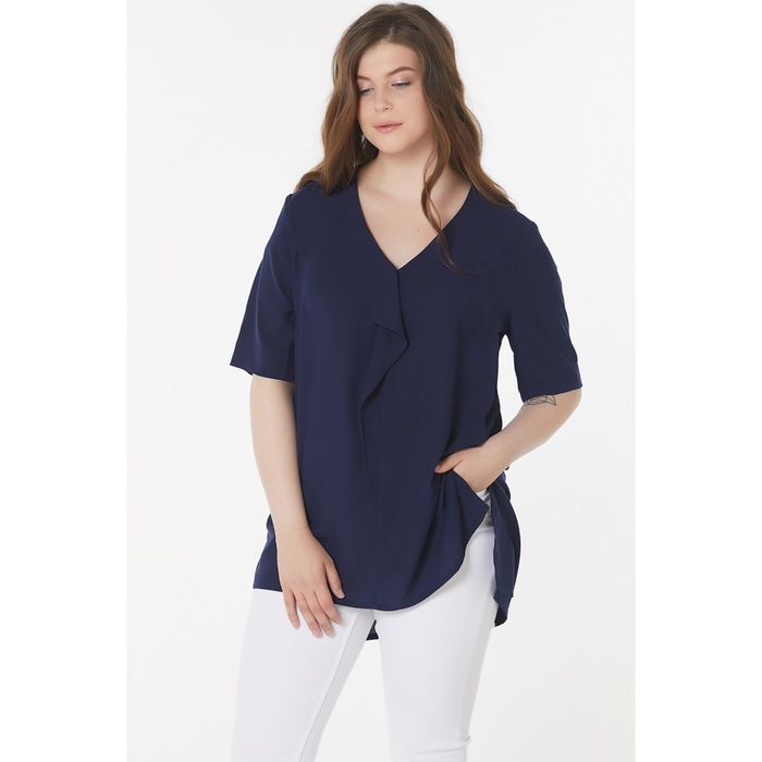 Блуза женская, размер 50, цвет синий 2-208-08
