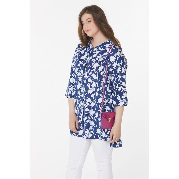 Блуза женская, размер 52, цвет синий 2-209-08
