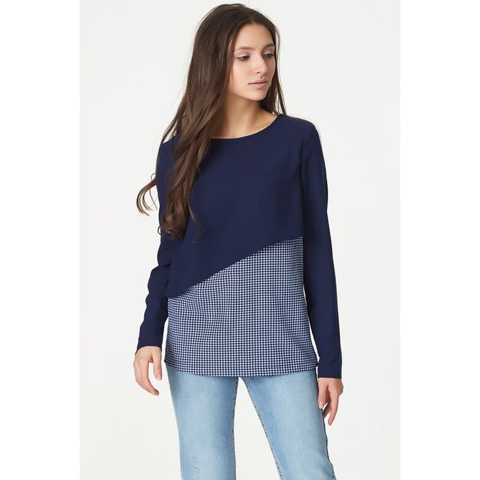 Блуза женская, размер 42, цвет синий 262-08