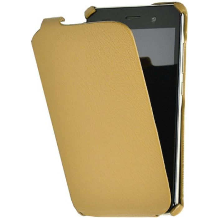 Чехол BQ S-5590 Spring флип, светло-золотая экокожа