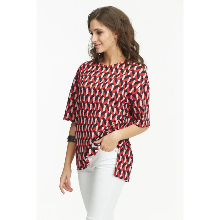 Блуза женская, размер 46, цвет красно-синий 534-03