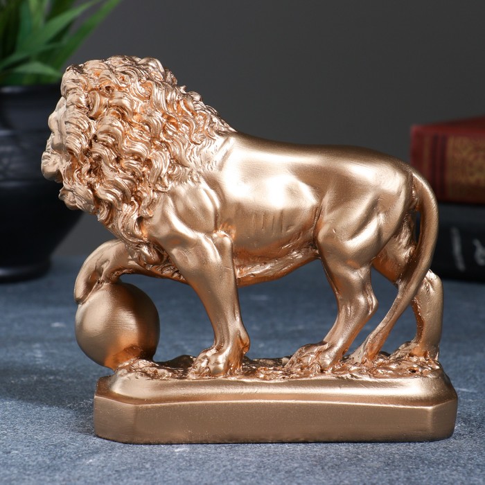 Статуэтка "Лев с шаром" бронза 13см