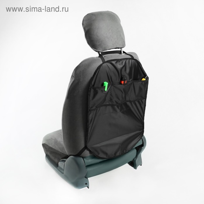 Накидка-органайзер, на спинку сидения ГЛАВДОР, черный держатель планшета на спинку сидения
