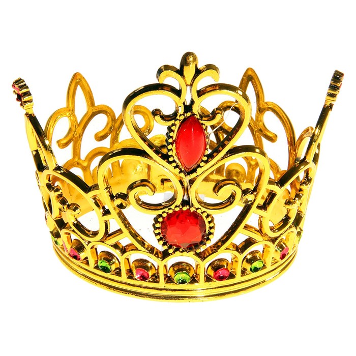 Корона "Принцесса" с двумя рубинами, золотистая