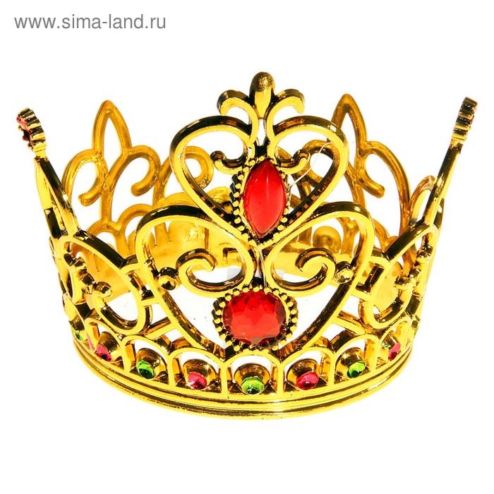 фото Корона на резинке «принцесса», с двумя рубинами, золотистая страна карнавалия