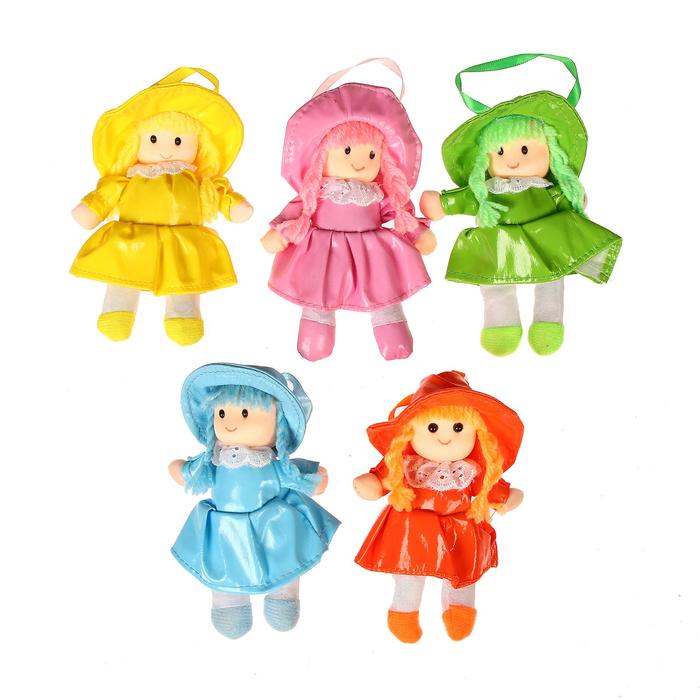 Мягкая игрушка кукла в платье с воротничком, цвета МИКС