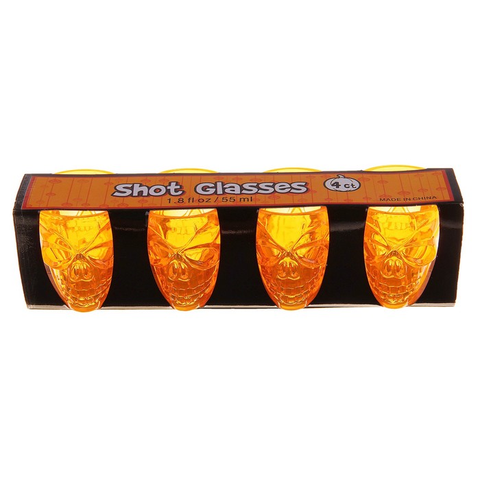 Стакан-прикол "Череп", набор 4 шт.