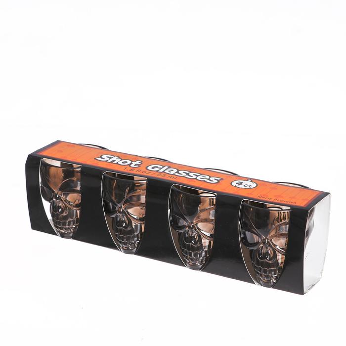 Стакан-прикол "Черепа", набор 4 шт.