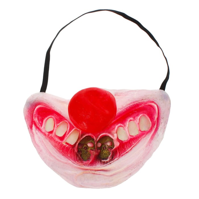 Полумаска латекс "Улыбка клоуна" два зуба в виде черепа