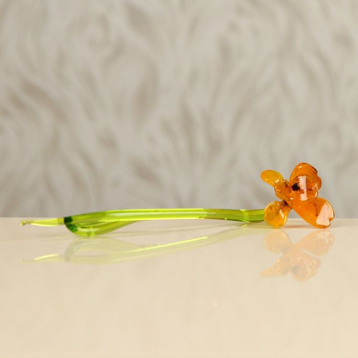 Авторское стекло цветы "Анютка", микс