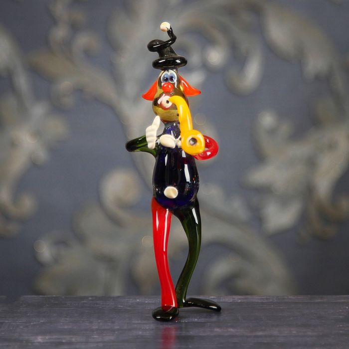 Авторское стекло профессии "Саксофонист", 7 х 7 х 18 см