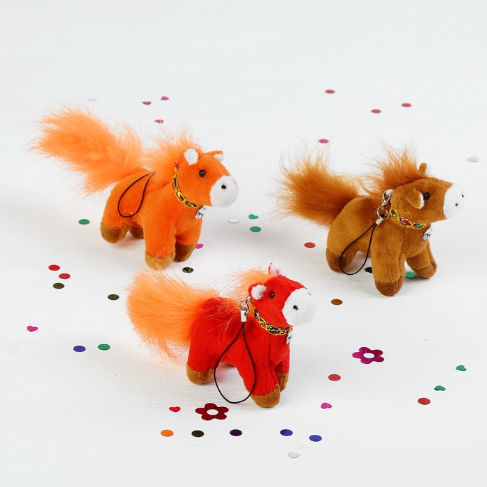 Мягкая игрушка - подвеска "Лошадь", цвета Микс