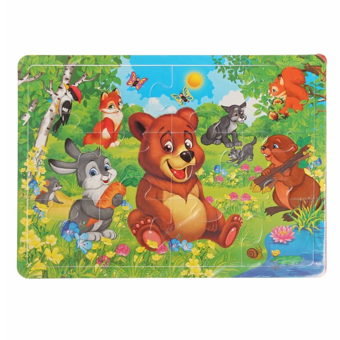 Макси-пазл &quot;Лесные животные&quot;, 12 деталей