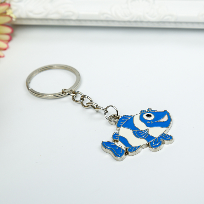 Брелок металл "Полосатая рыбка" МИКС 4х3 см