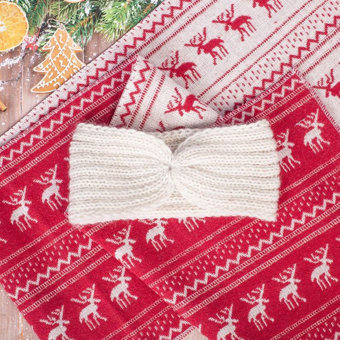 Подарочный набор: теплый шарф и повязка с конвертом "Самой родной с любовью!"