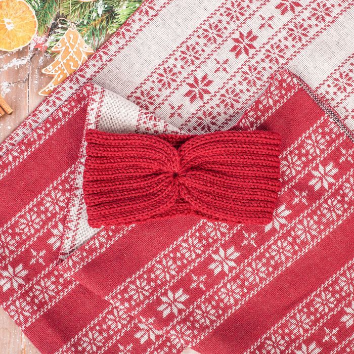 Подарочный набор: теплый шарф и повязка с конвертом "Тепла и уюта в новом году!"