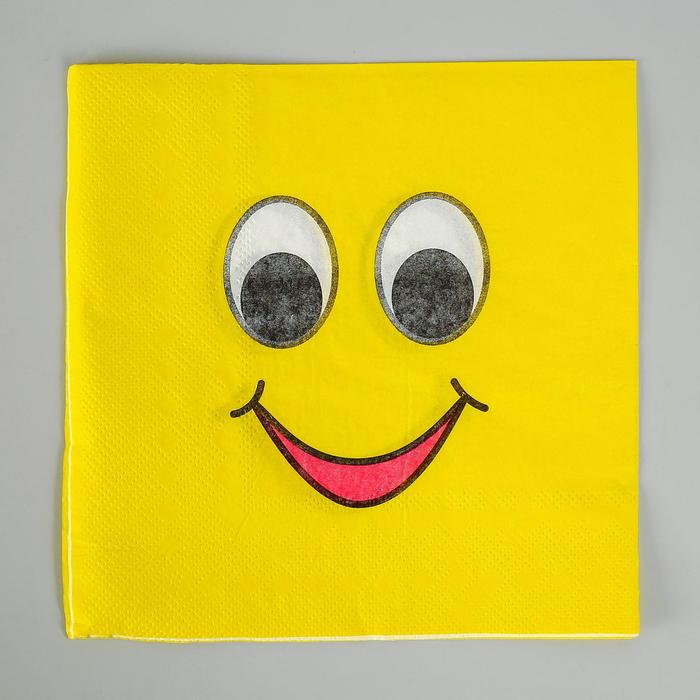 Салфетки бумажные "Улыбочка" (набор 20 шт) 33*33 см