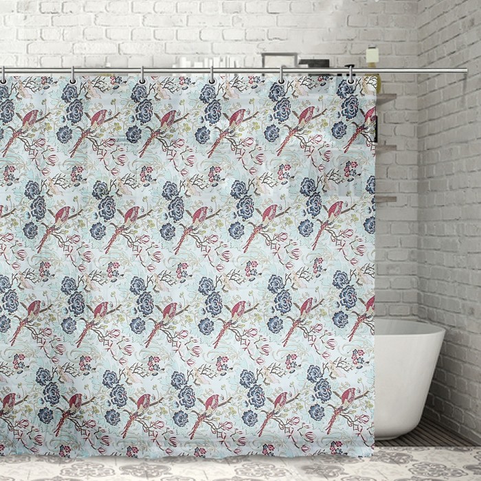 Штора для ванной 180х180 см "Райский сад", полиэстер