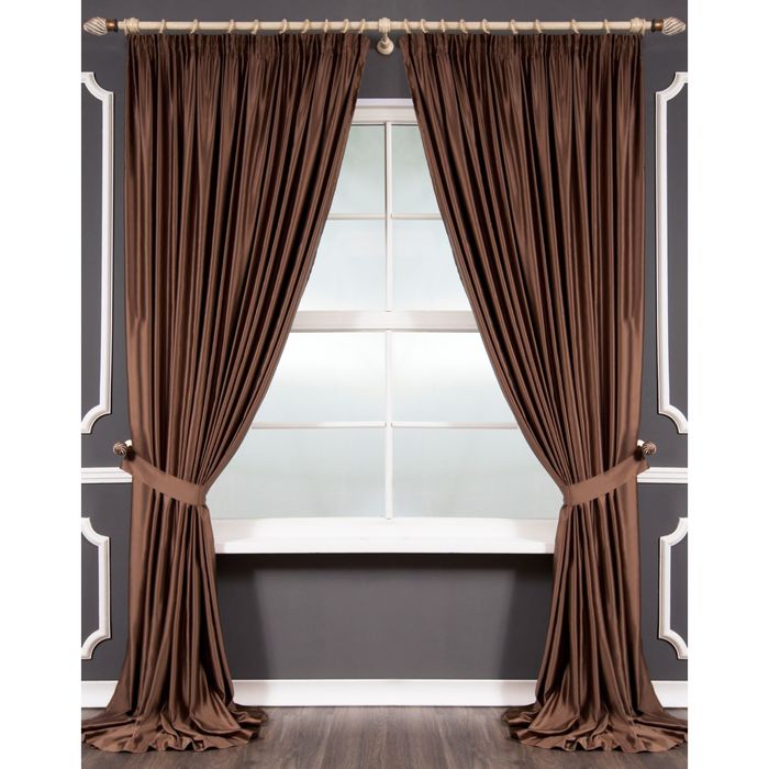 Комплект штор «Шанти» с подхватами, ш 200 х в 270 см - 2 шт, коричневый