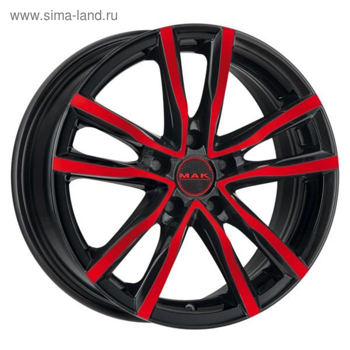 фото Диск литой mak milano 6,5x16 5x112 et45 d76 black and red (f6560mibr45vk2)