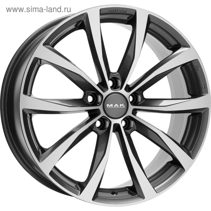 фото Диск литой mak wolf 6,5x16 5x112 et50 d57,1 gunmetal mirror face (f6560wfqm50vw3x)