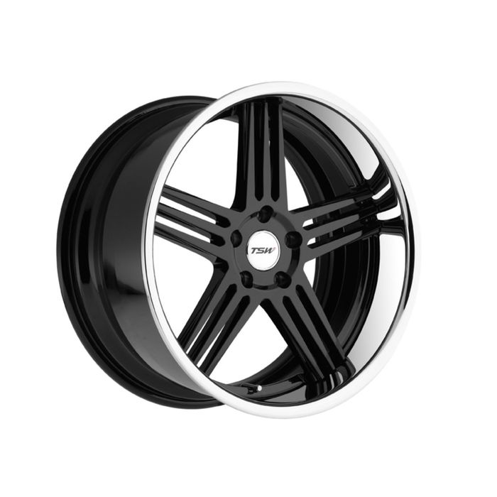 Диск TSW Nouvelle 8,0x18 5x114,3 ET35 d76 Gloss Black Chrome Lip (1880NUV355114B76)