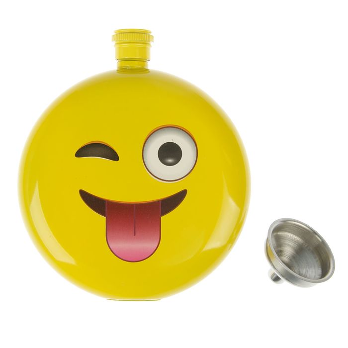 Набор "Смайлик" 2 в 1: фляжка 240 мл + воронка