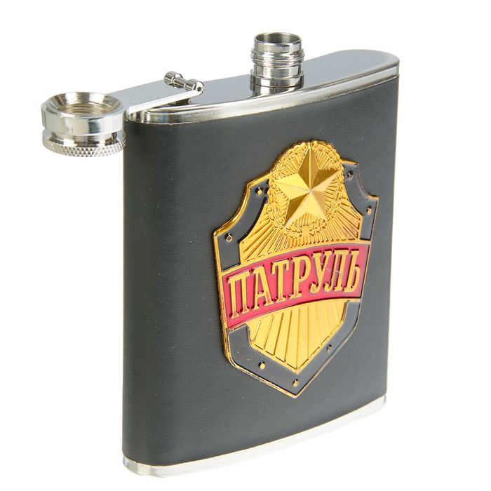 Фляжка 210 мл «Патруль», металл, кожзам, 9.5х12.5 см